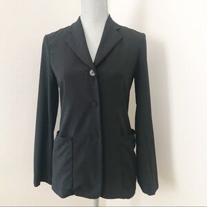 Donna Karan Black Wide Pocket Stretch Blazer 4/6